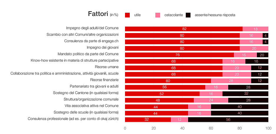 Fattori di ostacolo e di aiuto per la creazione di strutture partecipative comunali per i giovani.