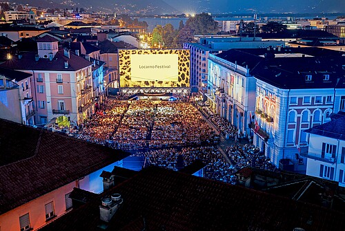 La Piazza Grande di Locarno durante il Filmfestival.