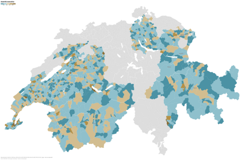 Percentuale di donne nei municipali dei Cantoni partecipanti.