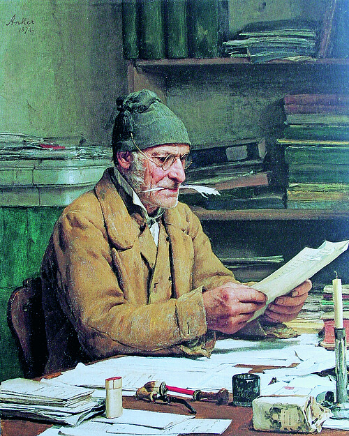 «Der Herr Gemeindeschreiber» dipinto da Albert Anker nel 1875.