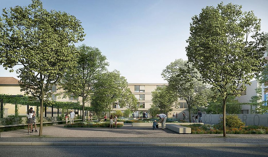 In costruzione: la futura piazza del Centro Intergenerazionale che sorgerà nel cuore di Coldrerio.