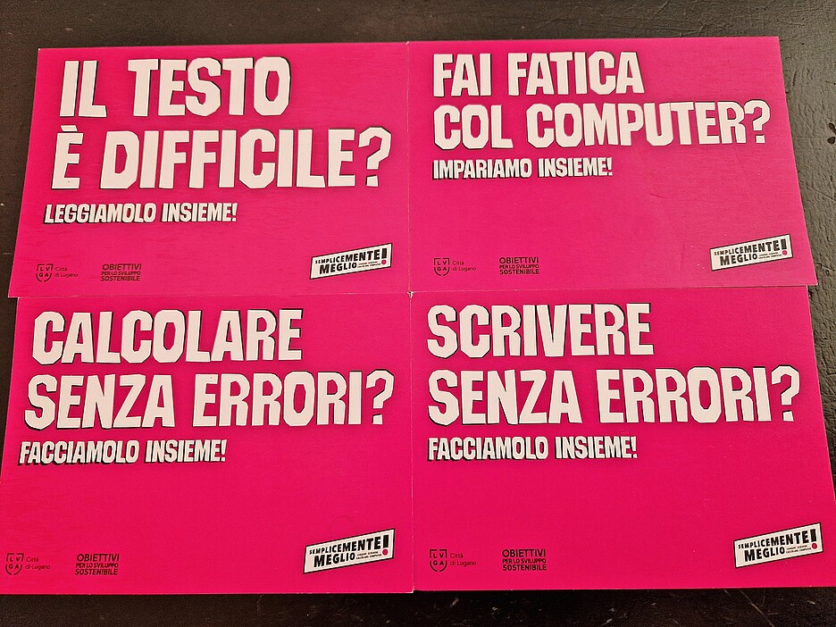 Volantini informativi sull’offerta della città di Lugano.