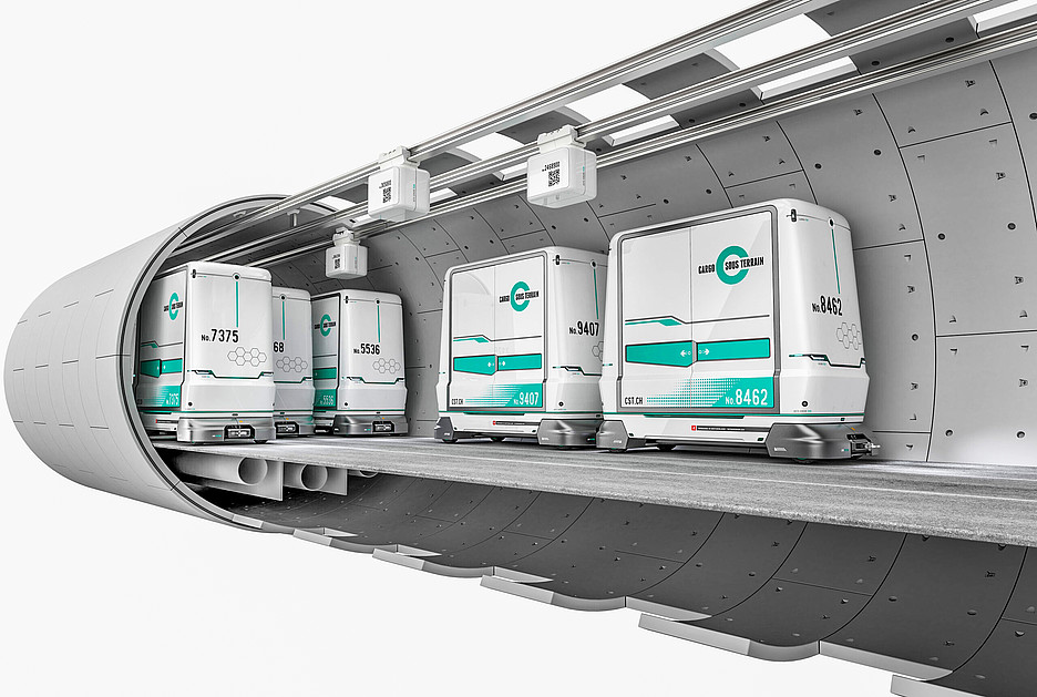 Il progetto «Cargo sotterraneo», attualmente in discussione in Parlamento, è stato lanciato dall’economia privata e collegherà i principali centri della Svizzera dal 2031 (500 km).